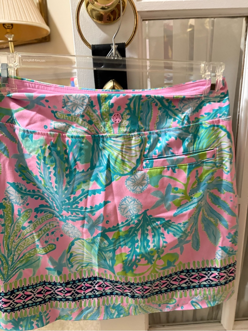Lilly Pulitzer Luxletic Pink Tropical Print Mini Skort - Picture 8 of 11